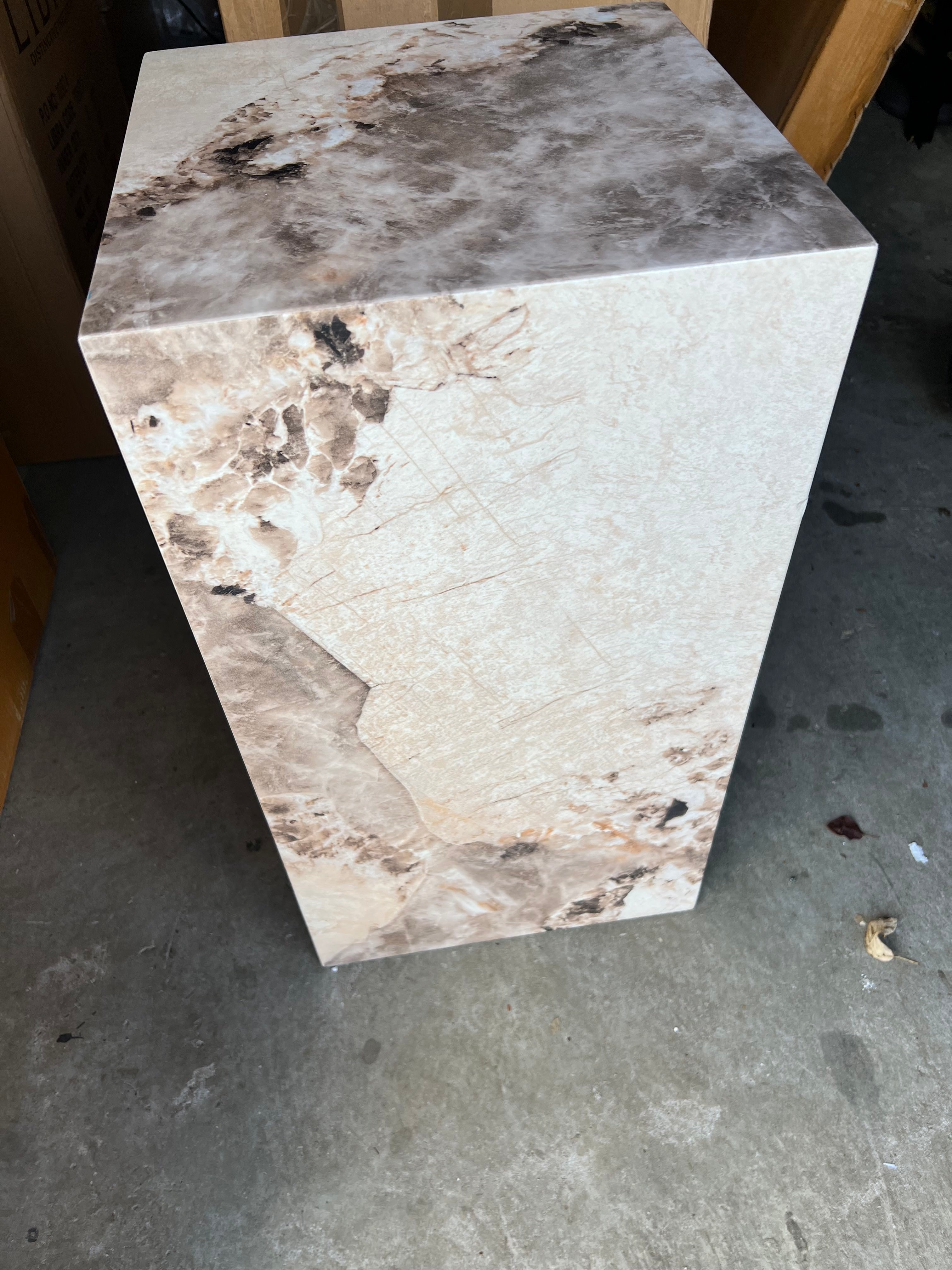 Sur Pandora Marble Column Side Table - CLEARANCE